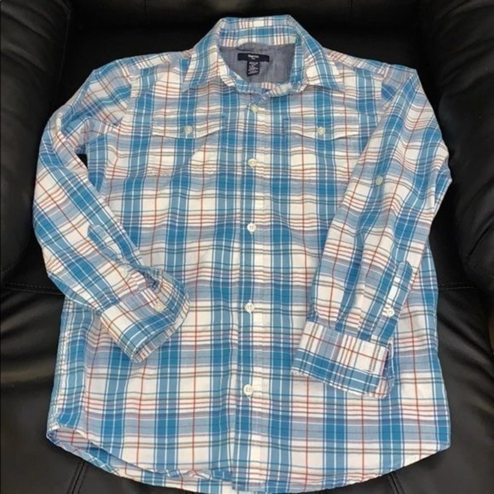 GAP Kids boys size XL button down shirt blues white 203B1